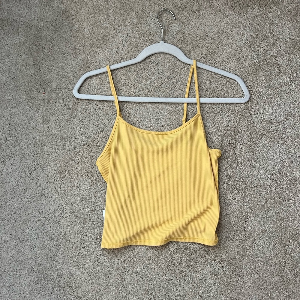 american eagle yellow cropped tank top